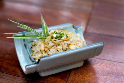 Close-up of food on table