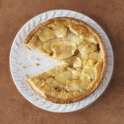 A apple pie without a slice. 