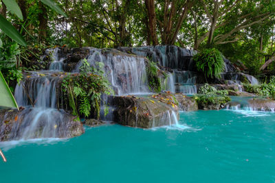 Scenic view of waterfall