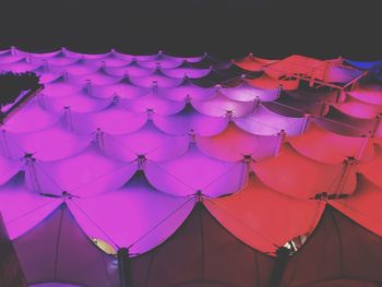 Illuminated entertainment tents at night