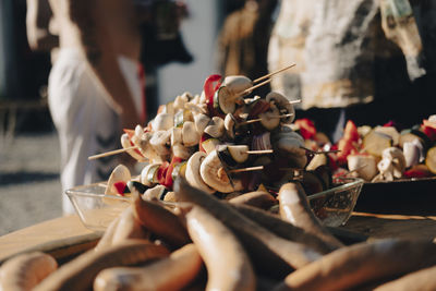 Close-up of food on table