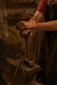 Man working on metal structure