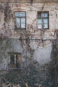 Window of old abandoned building