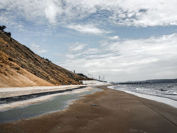 Scenic view of beach against sky