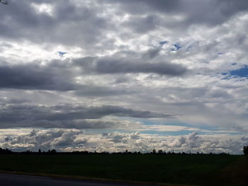 Scenic view of field against sky