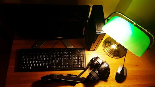 Close-up of illuminated lamp