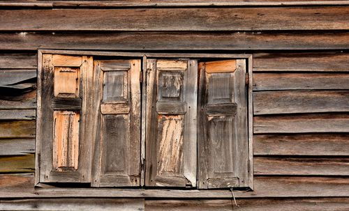 Closed door of old building