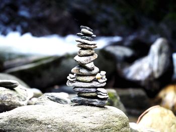 Close-up of stones on rock