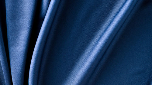 Full frame shot of blue curtain