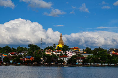 View of temple against cloudy sky