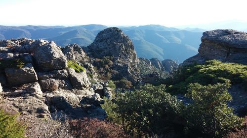 Scenic view of mountains against sky