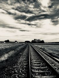 Railroad tracks against sky