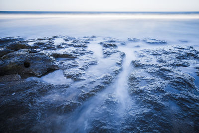 Sunset over the sea in italy