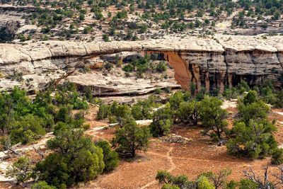 View of rock formations in cave