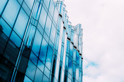 Low angle view of modern building against sky