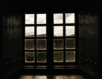 View of building through window