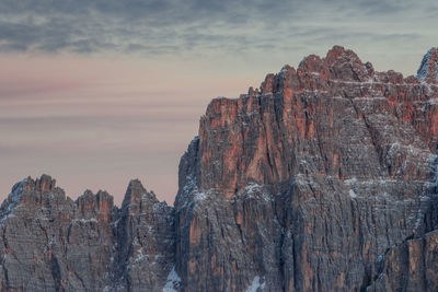 Panoramic view of rock formations against sky