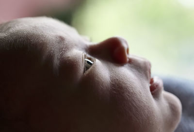 Close-up of boy looking away