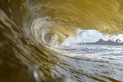 Waves rushing towards shore