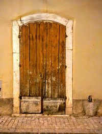 Closed wooden door