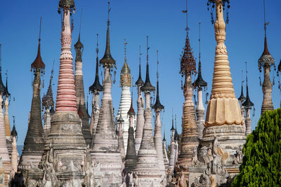 Panoramic view of kakku stupas building against sky