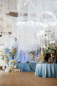 Chairs and tables in weeding reception