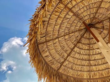 Low angle view of roof against sky