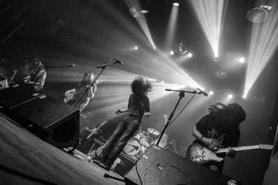 Silhouette of people at music concert