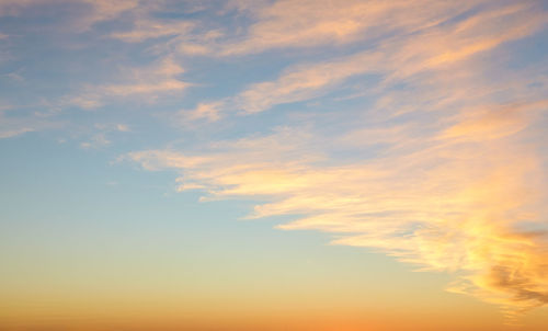 Low angle view of sky during sunset