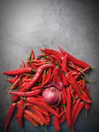 Close-up of red chili peppers