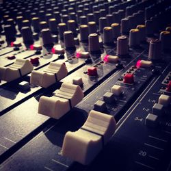 Close-up of sound mixer