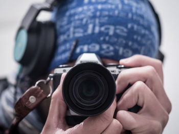 Portrait of man photographing