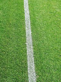 High angle view of soccer field