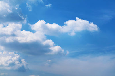 Low angle view of clouds in blue sky