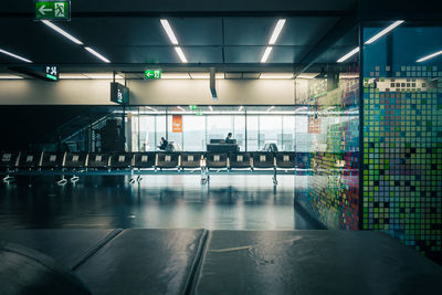 Interior of illuminated building