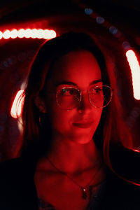 Close-up portrait of young woman