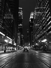 Illuminated cityscape at night