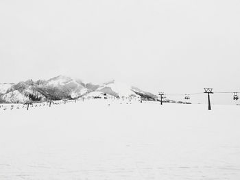 Scenic view of snow covered landscape