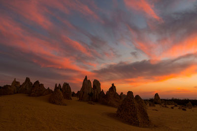 Panoramic view of landscape against sky during sunset