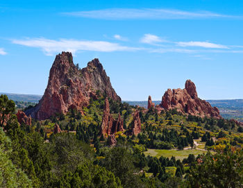 Scenic view of rocky mountains against sky