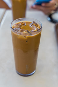 Close-up of drink in glass on table