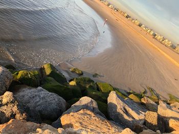 High angle view of beach