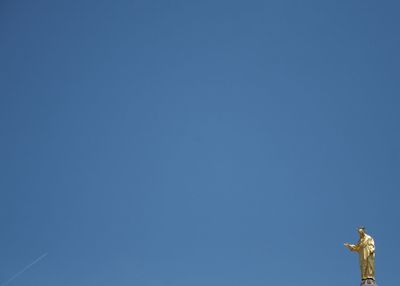 Low angle view of clear blue sky