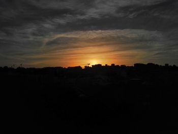 Silhouette of landscape at sunset