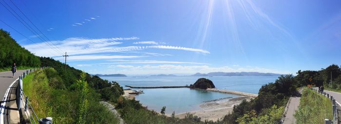 Panoramic view of river against sky