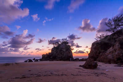 Scenic view of beach against sky