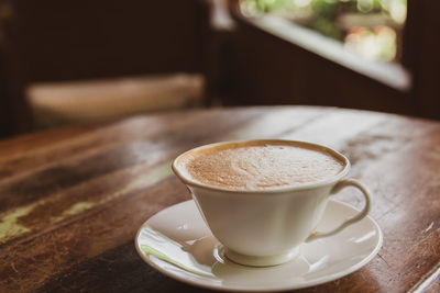 Close-up of coffee on table