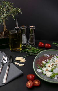 Fruits and vegetables on table