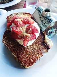 Close-up of strawberry served in plate