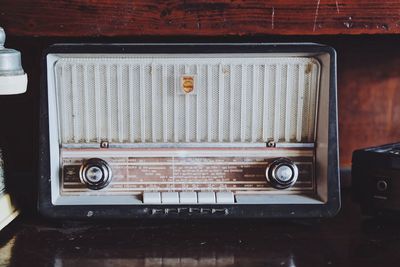 Close-up of old vintage car